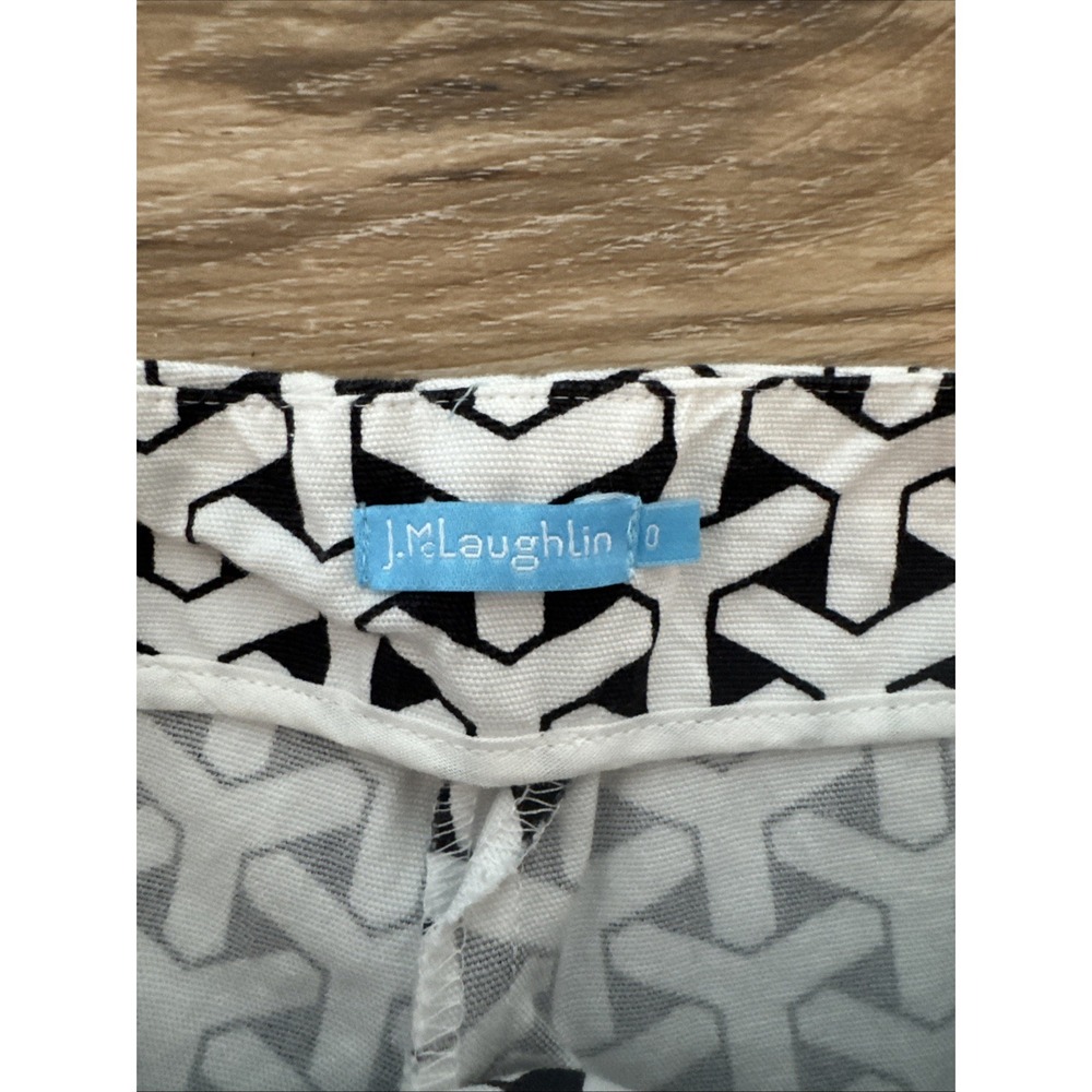 J. McLaughlin Women's Ankle Pants‎ Black And White Print  Size 0 - Picture 2 of 7